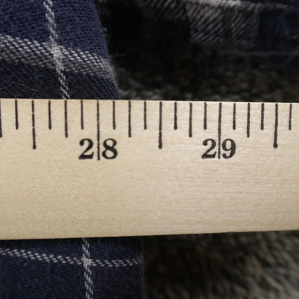Wrangler Jacket Mens 3XL Blue Plaid Sherpa Lined Flannel Shirt Coat Warm Western
